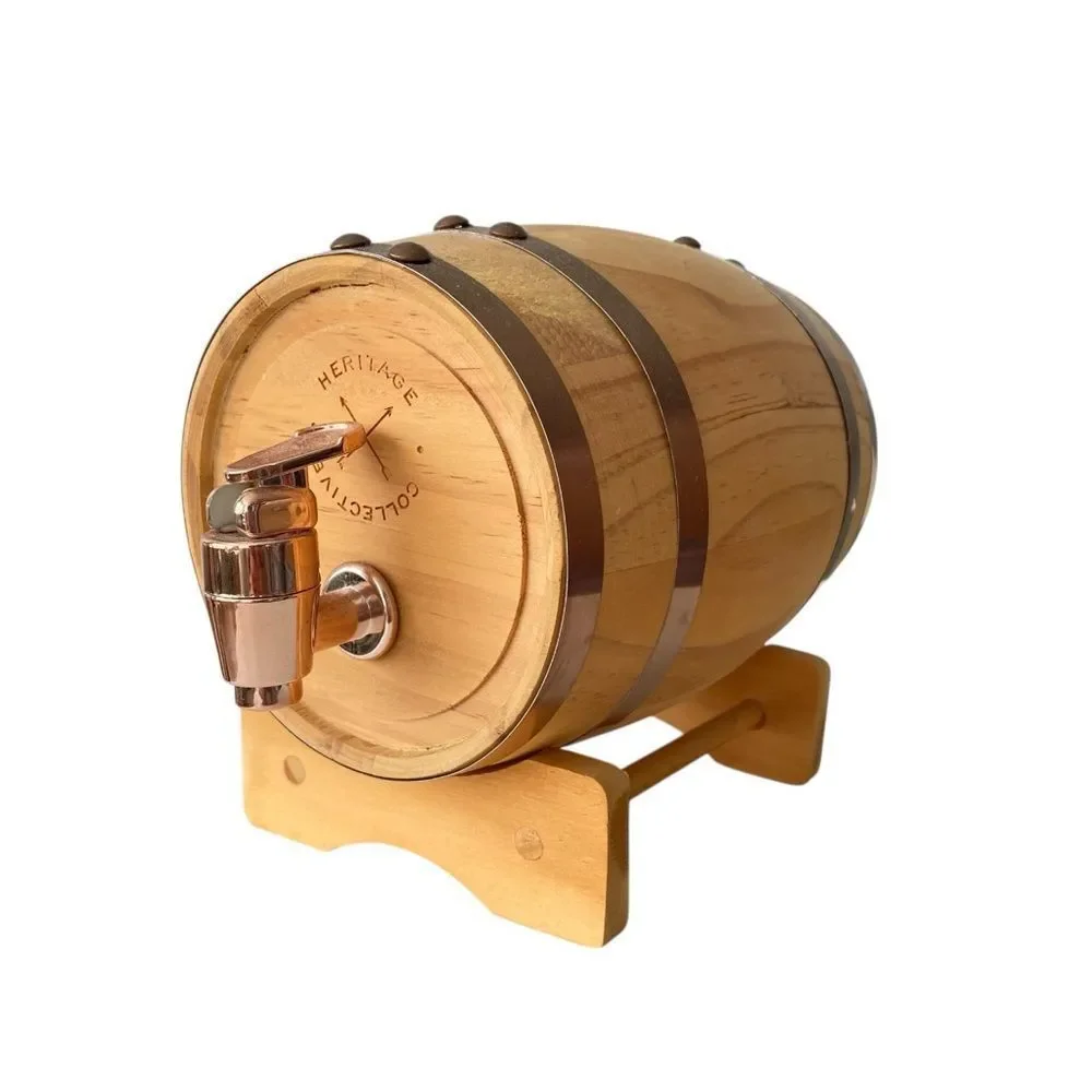 Heritage Wooden Barrel with Copper Tone Tap